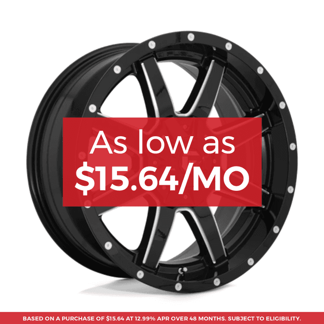 Fuel D610 Maverick Wheel 22x12 8x180 Gloss Black Milled -44mm - MINIMUM PURCHASE OF 4 WHEELS - FREE T-SHIRT INCLUDED!